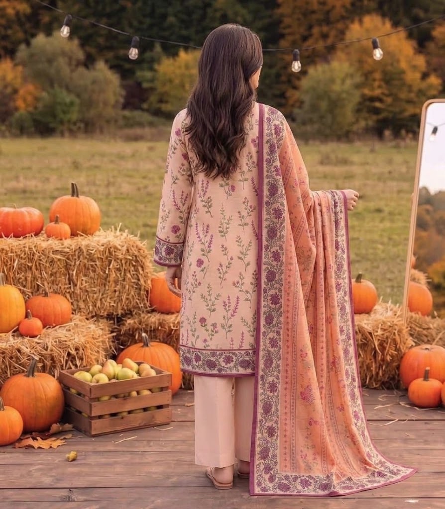 Peach Floral Linen 3-Piece Suit