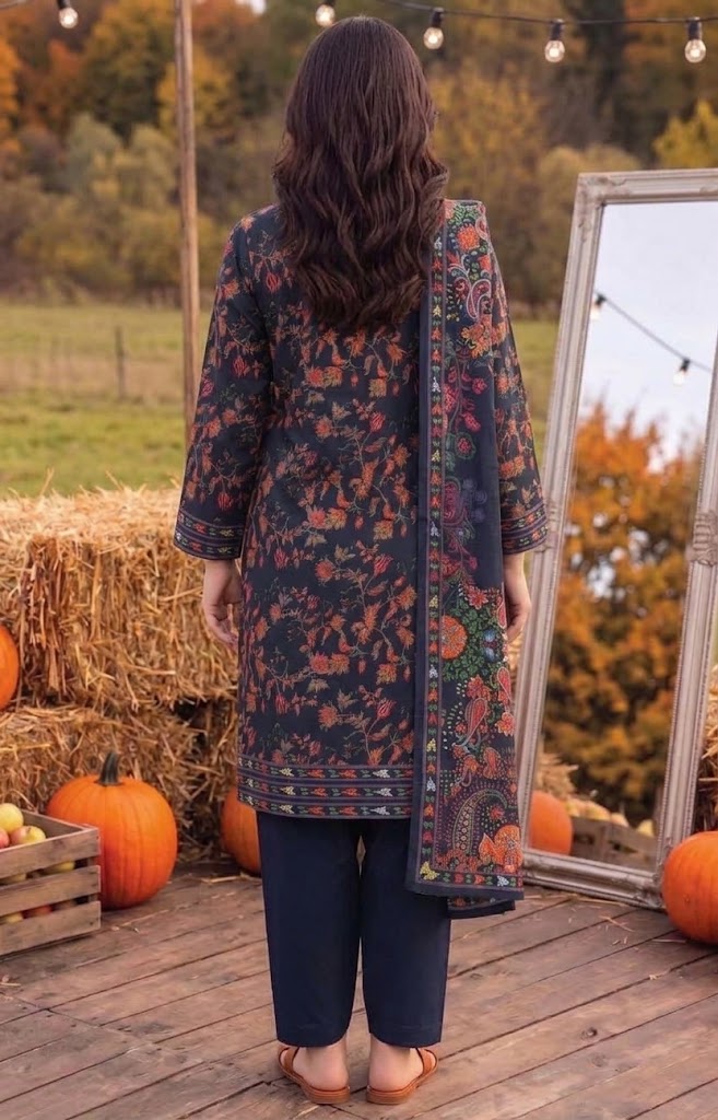 Charcoal Floral Linen 3-Piece Suit