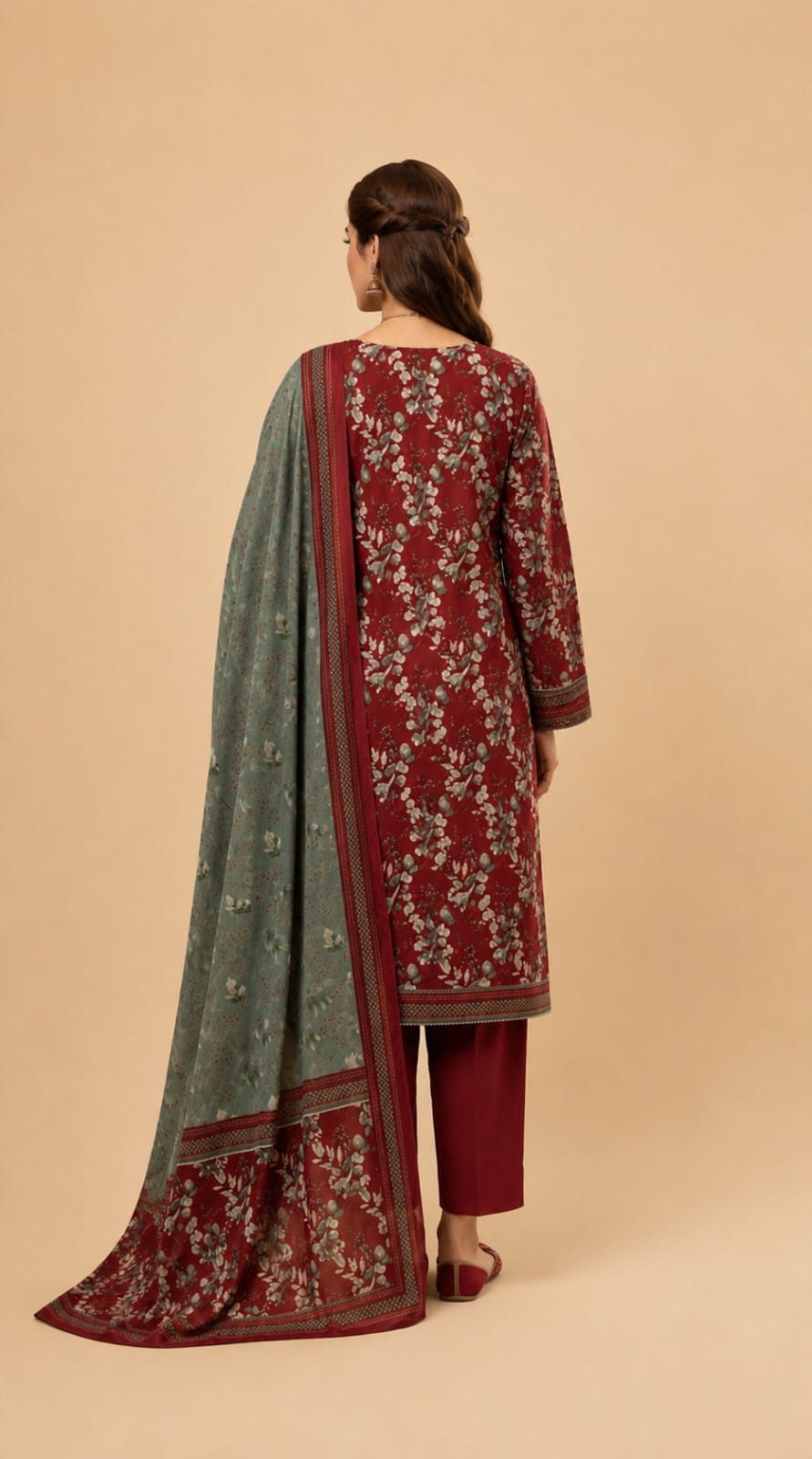 Crimson Sage – Rich Burgundy 3-Piece