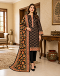 Midnight Garden Printed Lawn 3-Piece Suit with Floral Dupatta