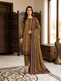 Mustard Paisley Elegance 3-Piece Printed Lawn Suit with Dupatta