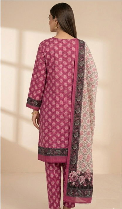 Magenta & Cream Intricate Patterned Suit