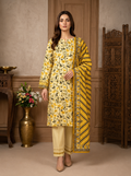 Sunlit Meadow Yellow Printed Lawn Suit