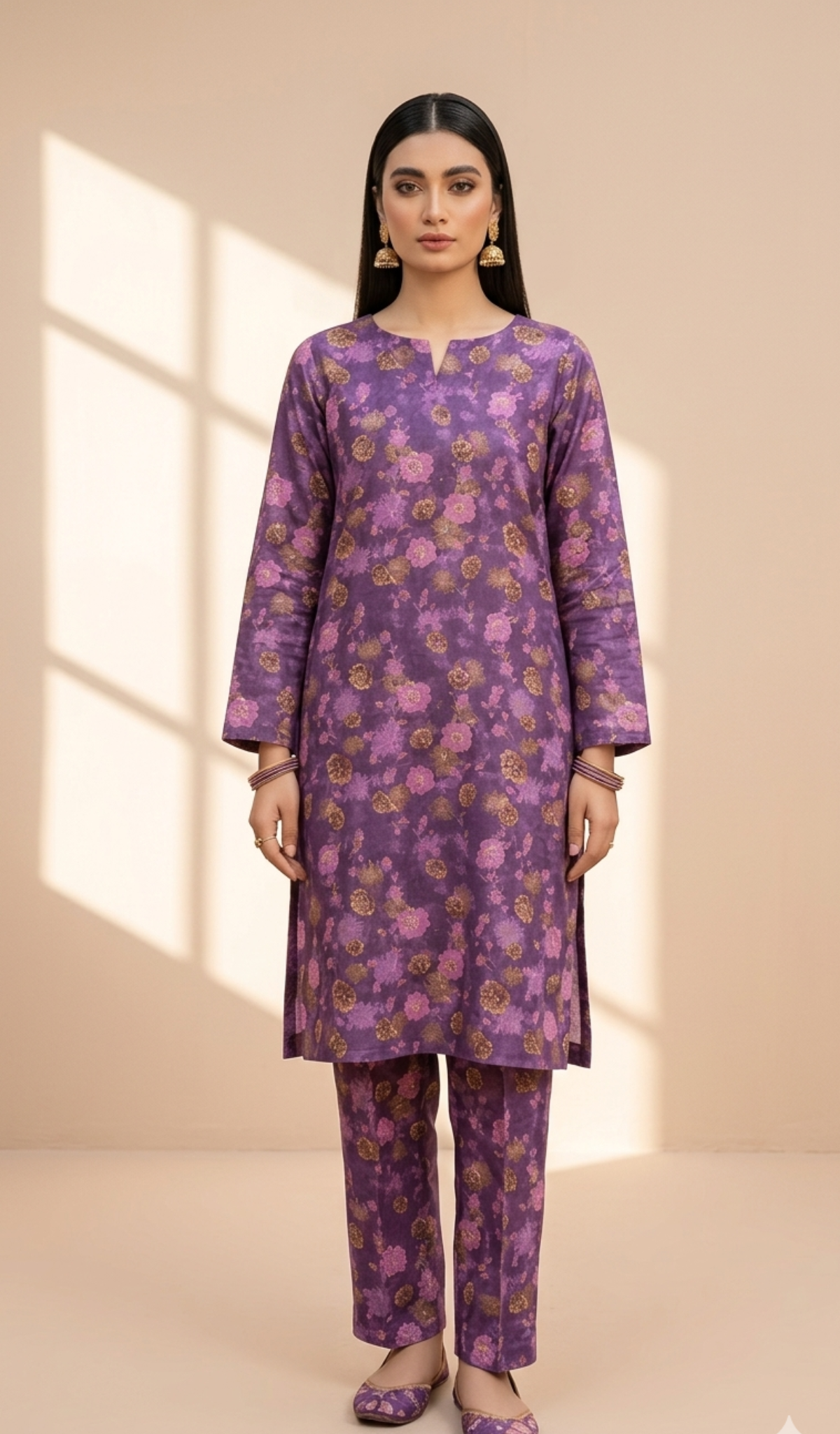 Printed 2-Piece Suit - Magenta Floral