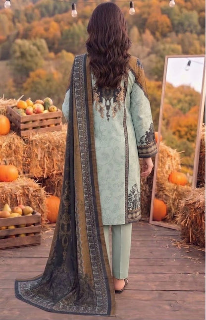 Mint Baroque Linen 3-Piece Suit