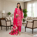 Vibrant Hot Pink Floral Suit