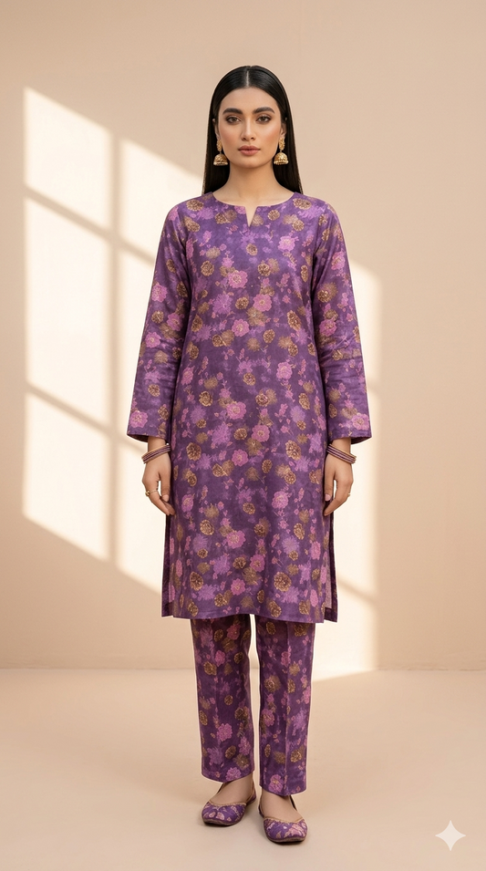 Printed 2-Piece Suit - Magenta Floral