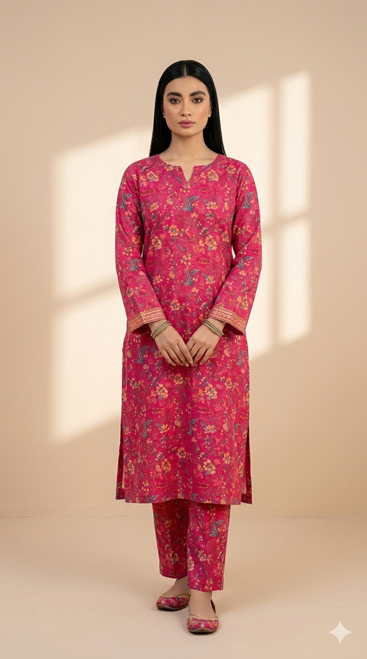 Printed 2-Piece Suit - Red Floral
