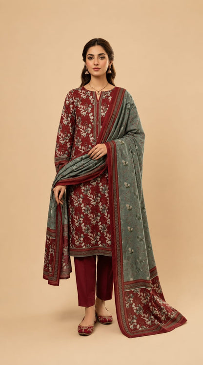Crimson Sage – Rich Burgundy 3-Piece
