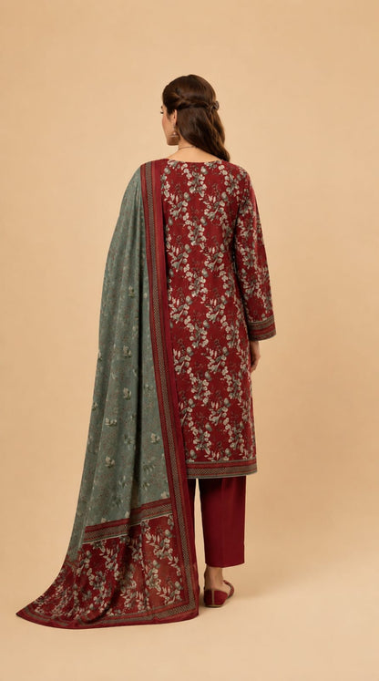 Crimson Sage – Rich Burgundy 3-Piece