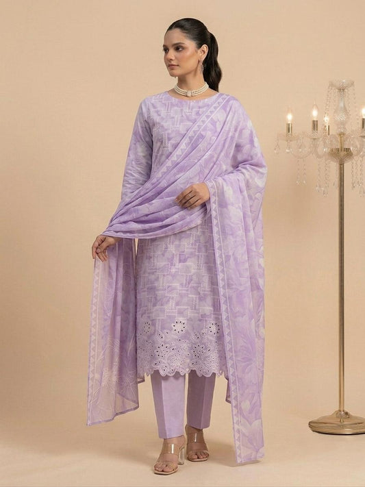 Lavender Dream Embroidered 3-Piece Unstitched Suit
