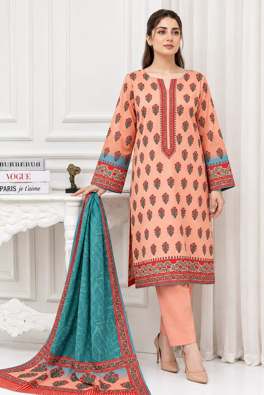 Peach Print 3-Piece Suit