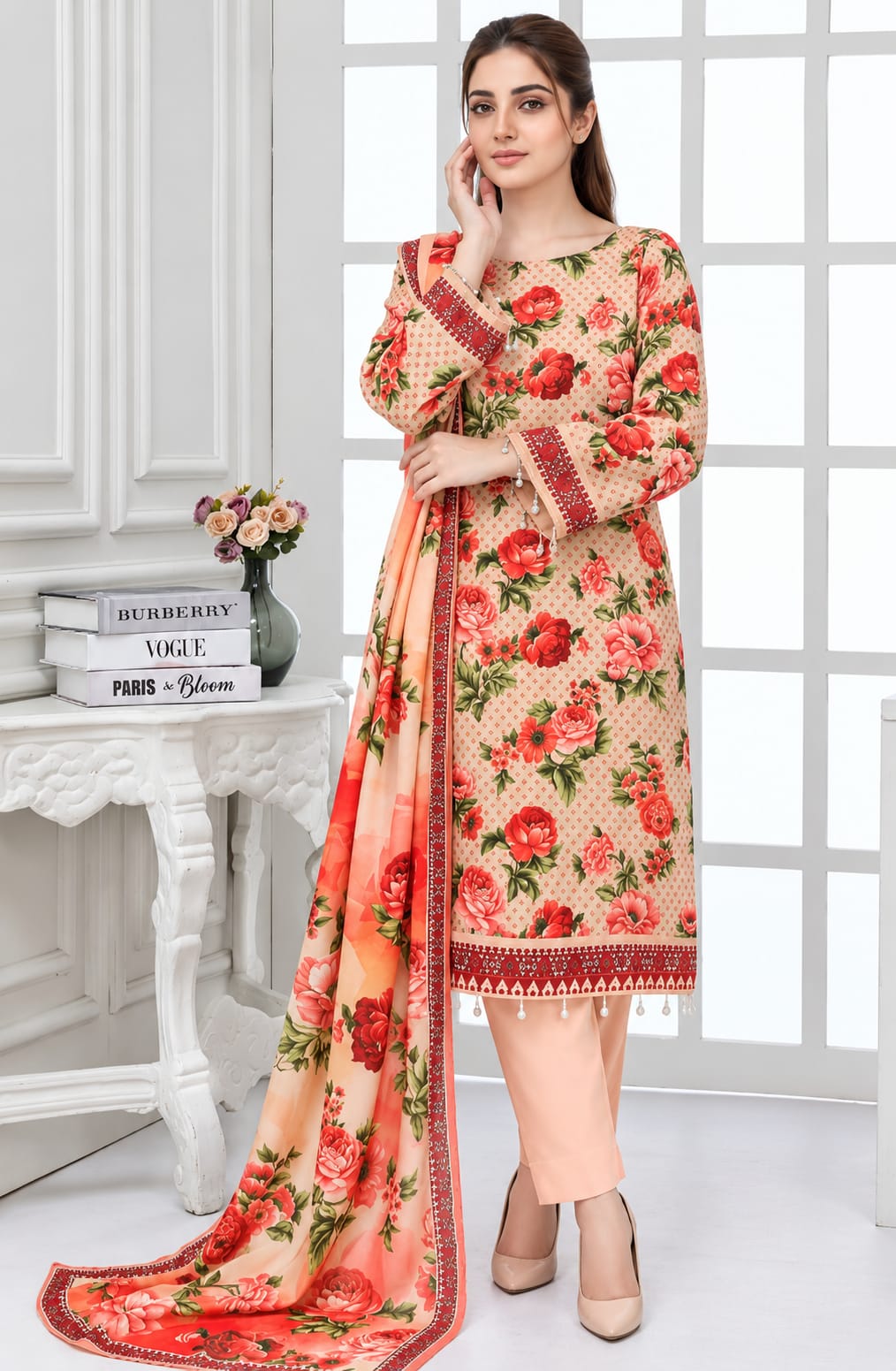 Beige Rose 3-Piece Suit