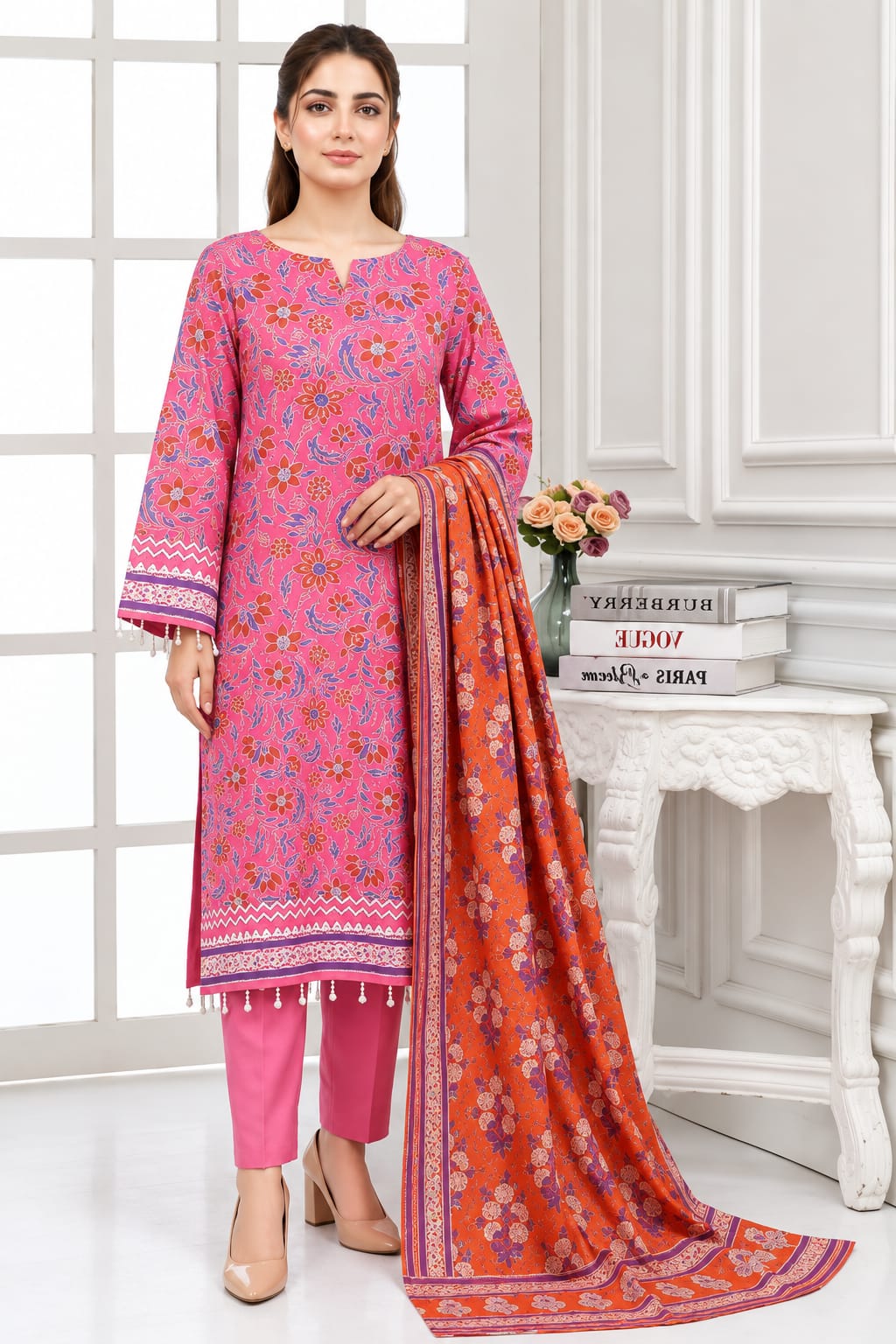 Pink Floral 3-Piece Suit