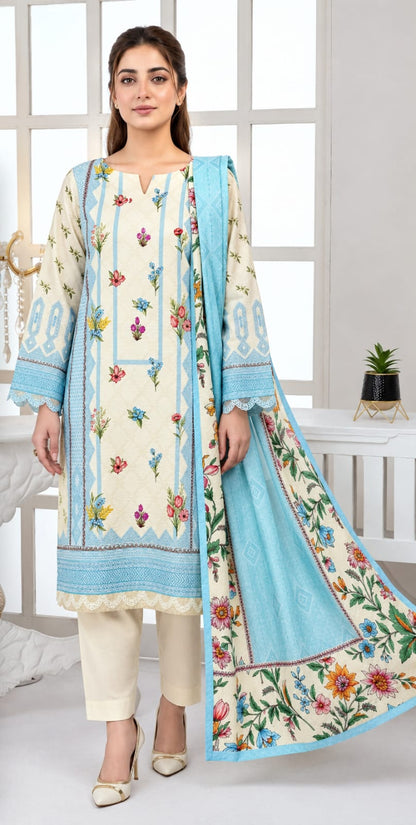 Cream Bloom 3-Piece Suit