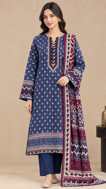 Navy Geometric 3-Piece Suit