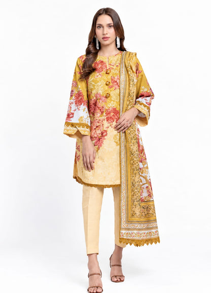 Mustard Floral 3-Piece Suit