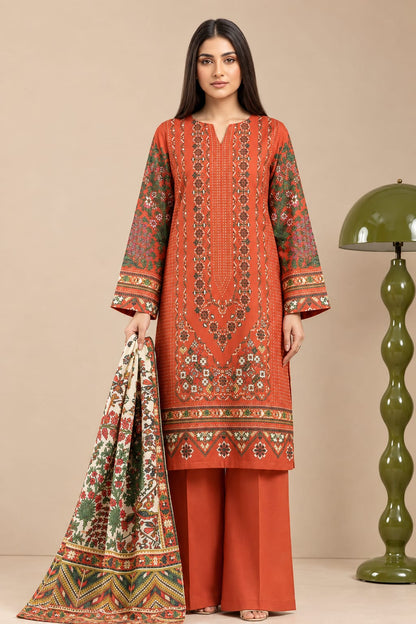 Rust Ethnic 3-Piece Suit