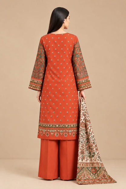 Rust Ethnic 3-Piece Suit