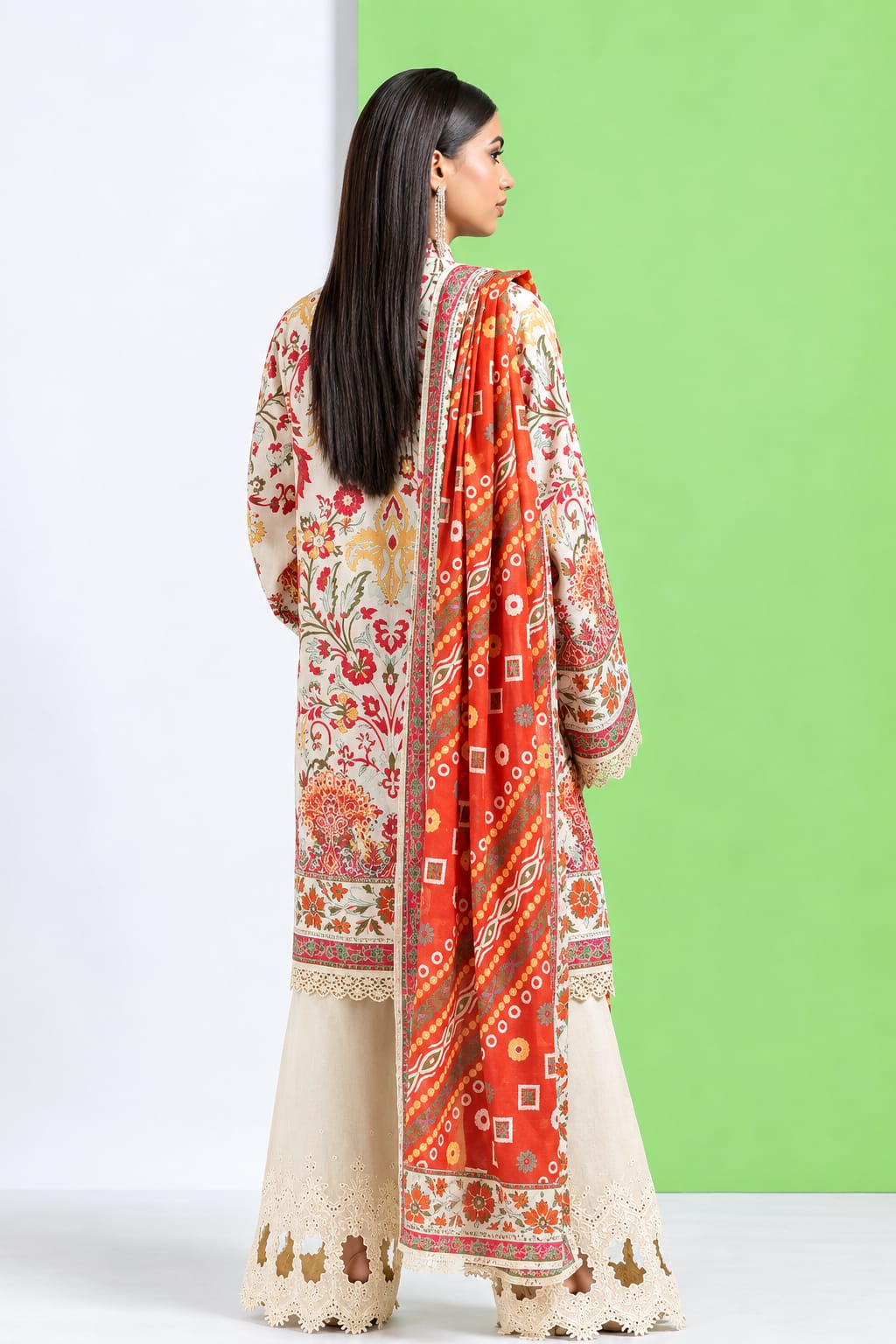 Cream Floral 3-Piece Suit