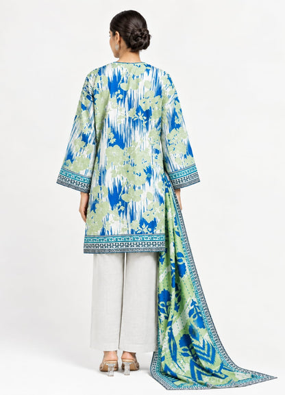 Aqua Abstract 3-Piece Suit