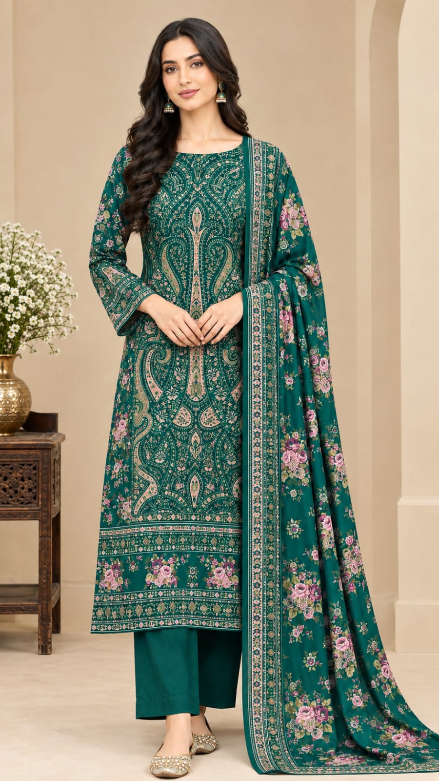 Emerald Paisley 3-Piece Suit
