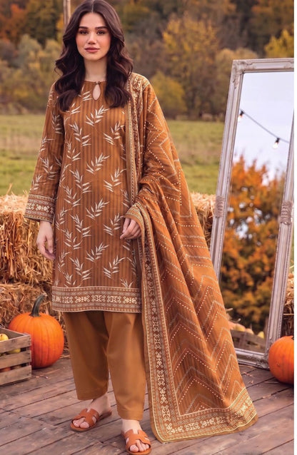 Brown Leaf Linen 3-Piece Suit