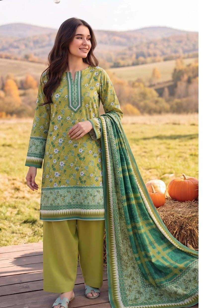 Olive Blossom Linen 3-Piece Suit