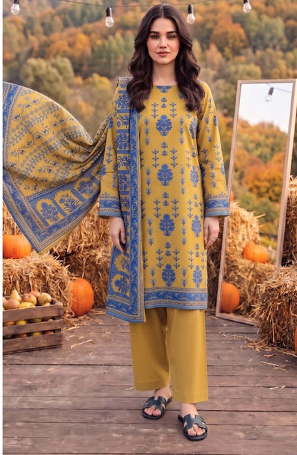 Mustard Blue Linen 3-Piece Suit