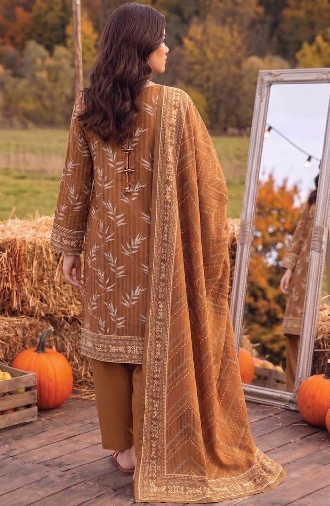 Brown Leaf Linen 3-Piece Suit