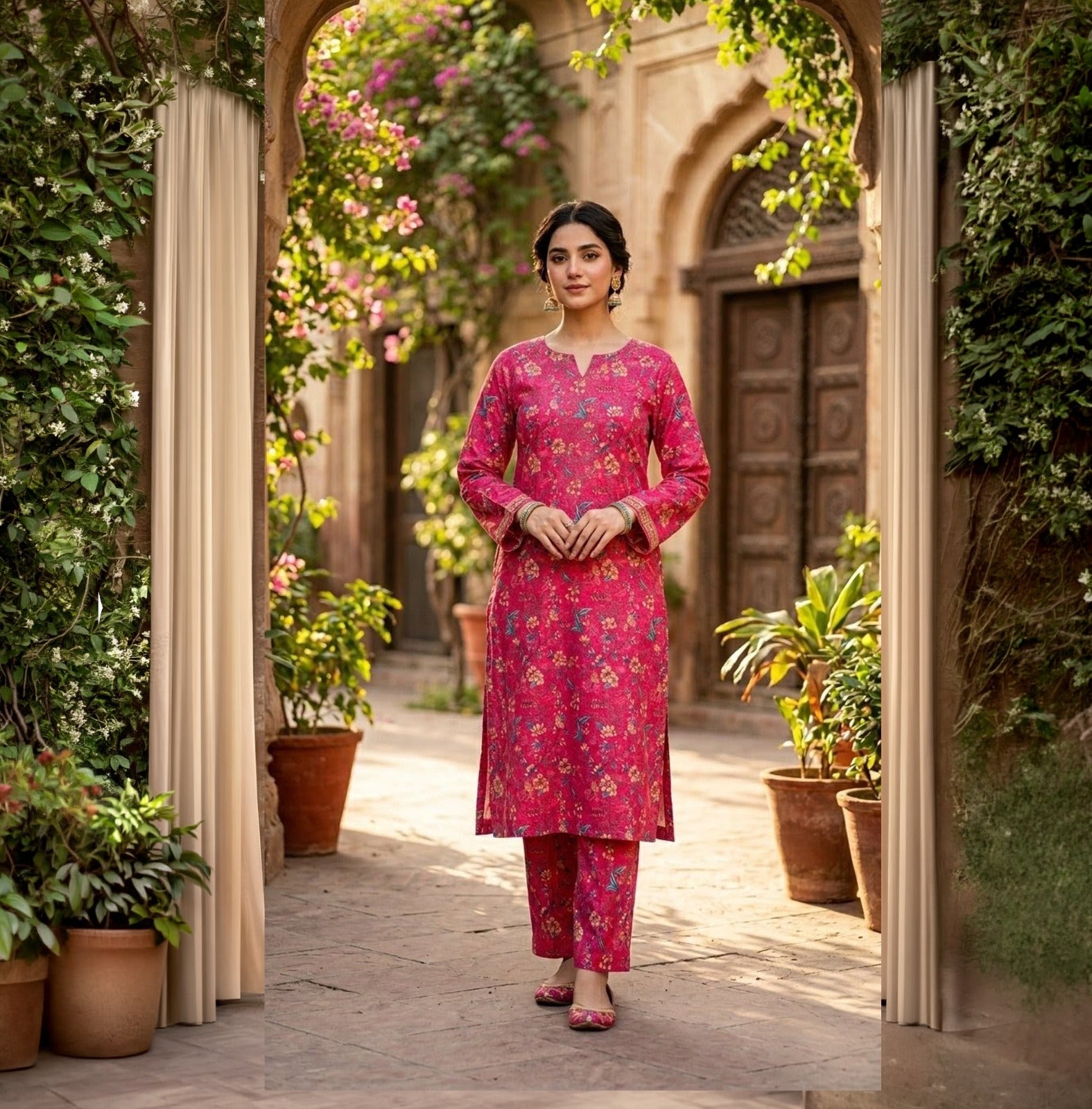 Printed 2-Piece Suit - Red Floral