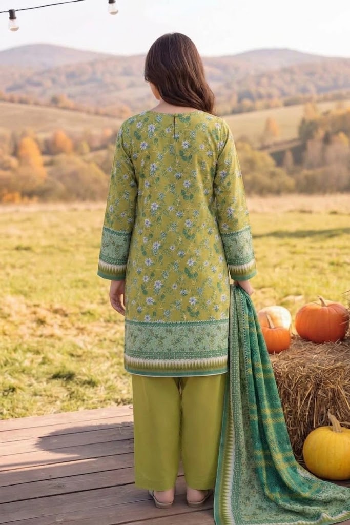Olive Blossom Linen 3-Piece Suit